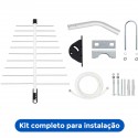 Antena Digital Externa Log Para Tv Hdtv/uhf/4k 12dbi 20 Elementos Com Kit De Instalação Lu-20-plus